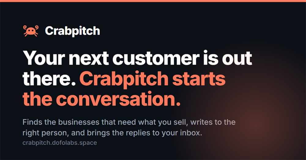 Crabpitch automated outreach dashboard